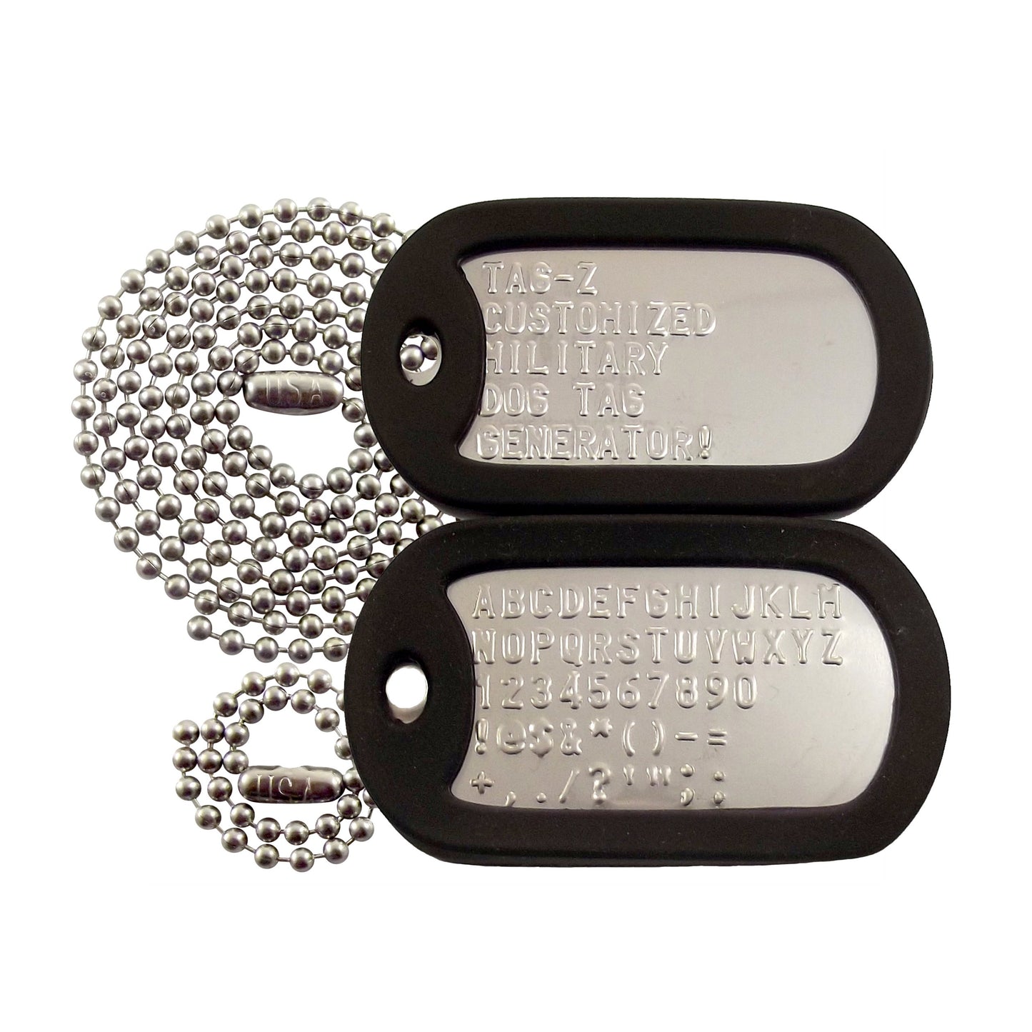 Military spec stainless steel matte military tags