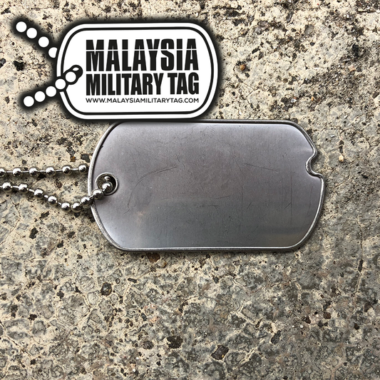 Military spec stainless steel single WW2 military tag